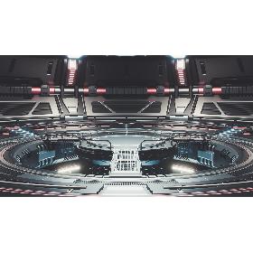 Sci-fi Scene for rendering Restyling  - TESLA 3D model